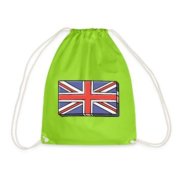 Union Jack Ziegel - Turnbeutel - Neongrün - Vorne