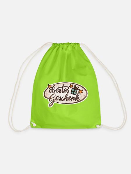 Bestes Geschenk - Turnbeutel - Neongrün