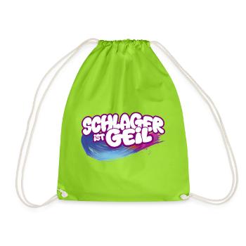 Schlager ist geil Neon Pinsel Pink Schlagermusik - Sac de sport léger - vert néon - Devant