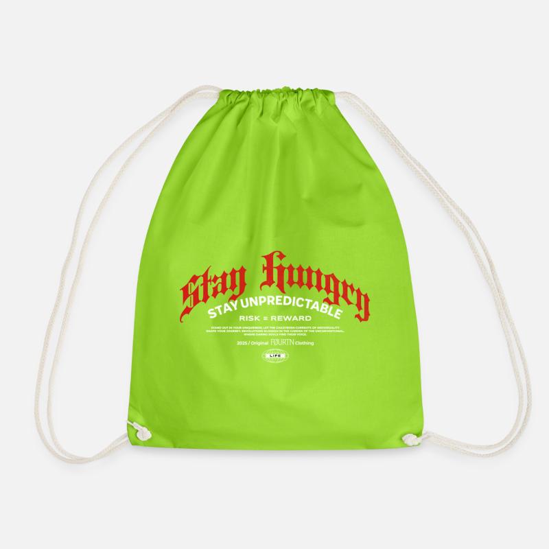 Stay Hungry – FØURTN Original 2025 - Drawstring Bag - neon green