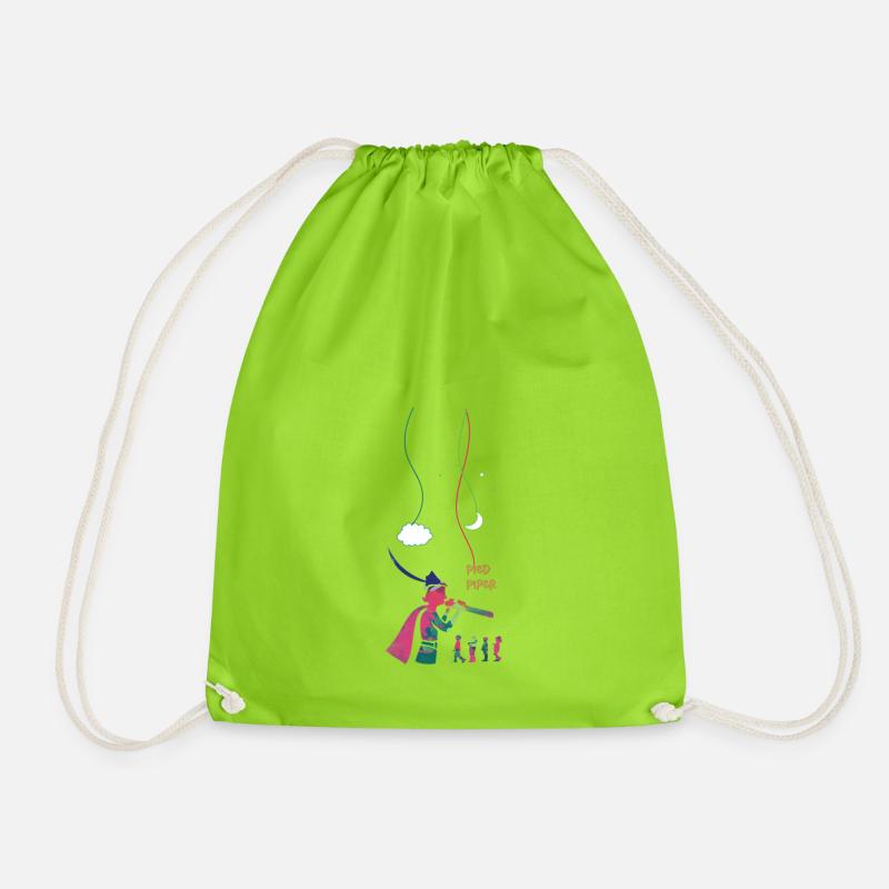 Pied Piper - Pied Piper - great gift - Drawstring Bag - neon green