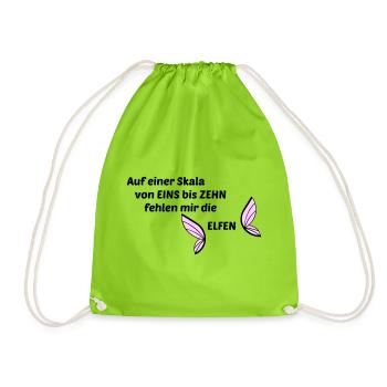 Elves - Drawstring Bag - neon green - Front