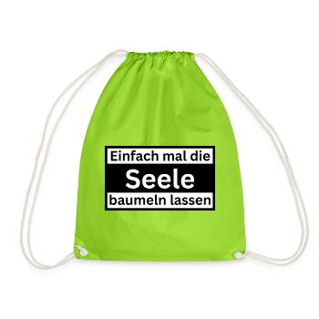 Einfach_mal_die_Selle_baumeln - Turnbeutel - Neongrün - Vorne