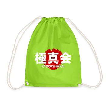 Kyokushin Karate Dojo GYM Kanji japonais - Sac de sport léger - vert néon - Devant