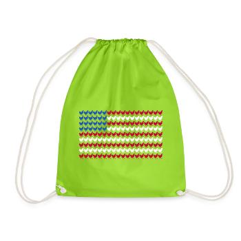 Patriotic Farmer Rooster Flock Poultry USA Pride C - Turnbeutel - Neongrün - Vorne