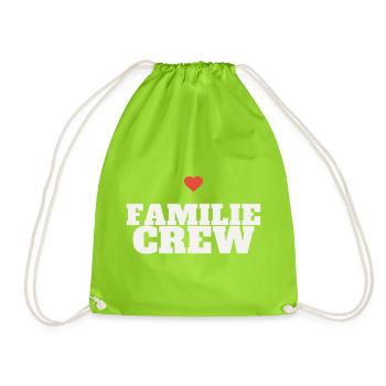 Familie Crew Family Zusammenhalt Team Liebe Gruppe - Turnbeutel - Neongrün - Vorne