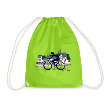 Cyclist - Drawstring Bag - neon green - Front