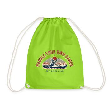 Paddle Your Own Canoe Vintage - Drawstring Bag - neon green - Front