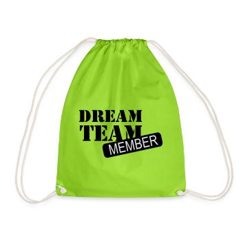 6061912 121196980 dreamteam - Drawstring Bag - neon green - Front