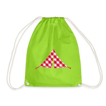 Camping-campeur en tente caravane en plein air - Sac de sport léger - vert néon - Devant