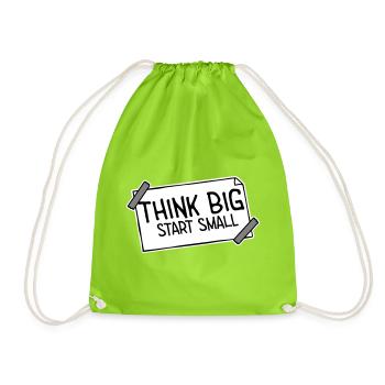 Pensez Grand, Commence, Petit, Motivation, Mentalité, Évolution. - Sac de sport léger - vert néon - Devant