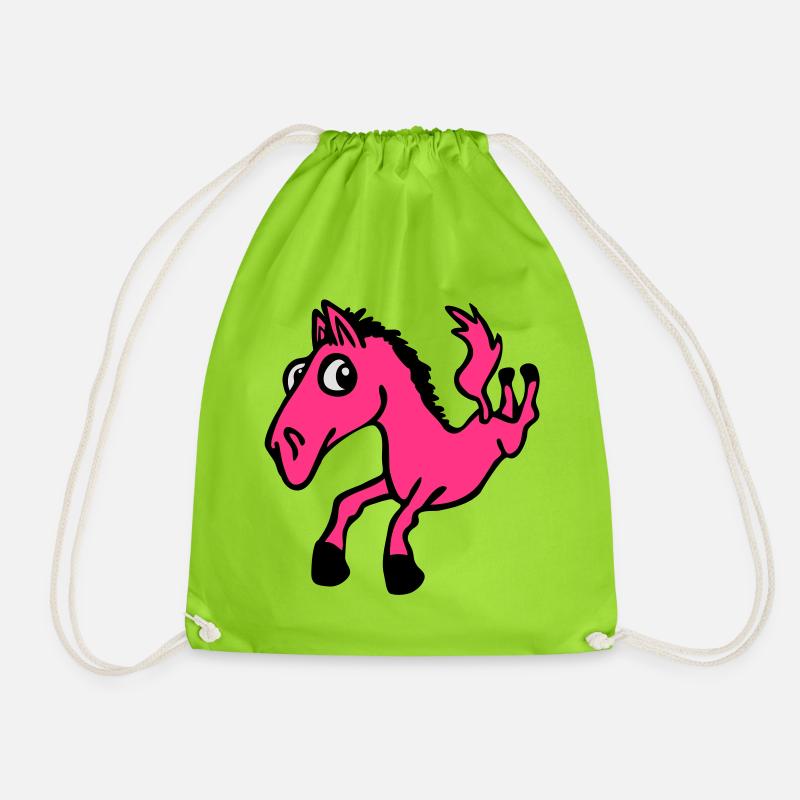 Crass horse - Drawstring Bag - neon green