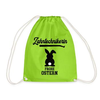 Zahntechnikerin Ostern Geschenk Zahnarzt Praxis - Turnbeutel - Neongrün - Vorne