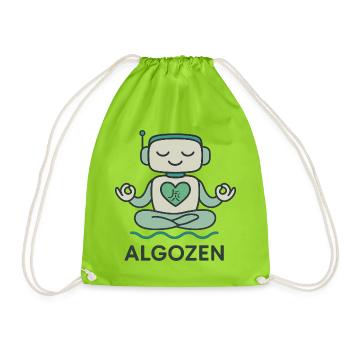 Roboter-Zen - Turnbeutel - Neongrün - Vorne