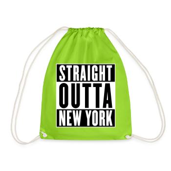 Straight outta New York (changeable colors) - Drawstring Bag - neon green - Front
