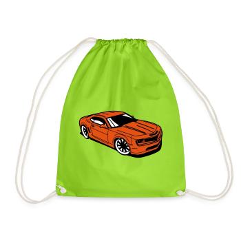 Sports car camaro - Drawstring Bag - neon green - Front