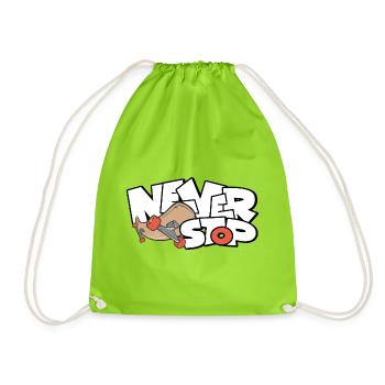 Incessant skateboard print - Drawstring Bag - neon green - Front