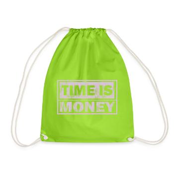 Zeit ist Geld Neon-Panel - Turnbeutel - Neongrün - Vorne