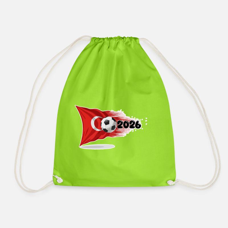 Turkey Flag Soccer 2026 - Turnbeutel - Neongrün