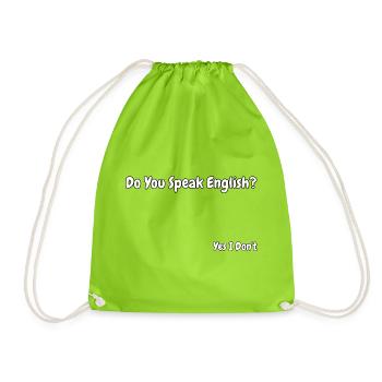 Conception drôle de blagues en anglais - Sac de sport léger - vert néon - Devant