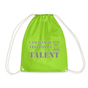 L'ancienneté n'est pas un talent. - Sac de sport léger - vert néon - Devant