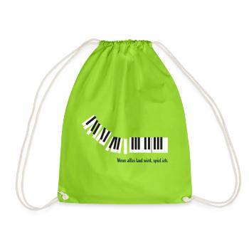 When everything gets loud, I play. - Drawstring Bag - neon green - Front