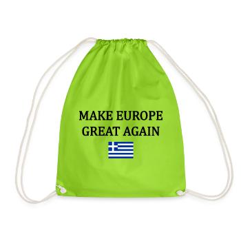 Rendre l’Europe Grande à nouveau – Grèce - Sac de sport léger - vert néon - Devant