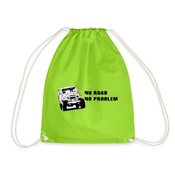 Landcruiser BJ40 No Road No Problem - Drawstring Bag - neon green - Front