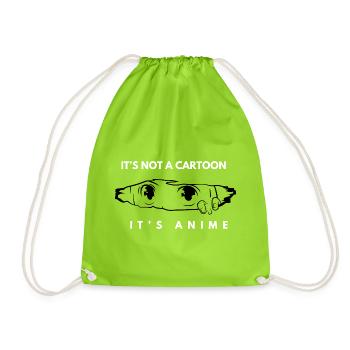 It’s not a cartoon – Anime Fan Art - Drawstring Bag - neon green - Front