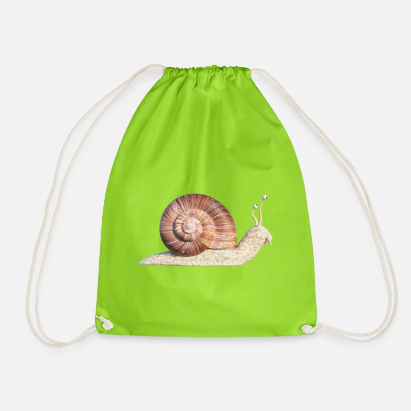 Schnecke - Turnbeutel - Neongrün