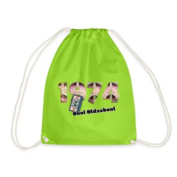 1974 Vintage Retro – Cassette – Cool Olds - Drawstring Bag - neon green - Front