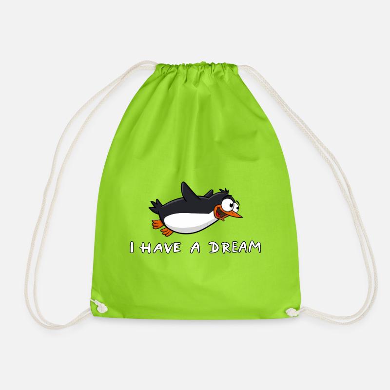 Pinguin - I have a dream - Turnbeutel - Neongrün