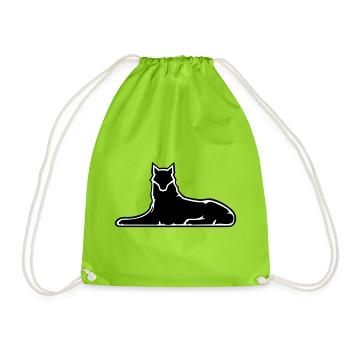 Wolf of Ichkeria 2024 - Drawstring Bag - neon green - Front
