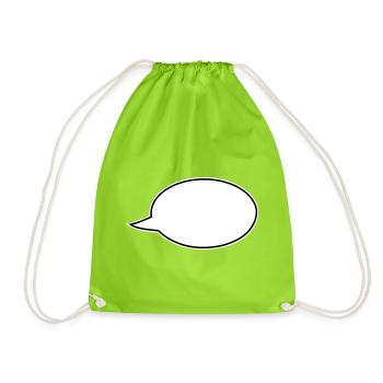 Speech bubble comic right - Drawstring Bag - neon green - Front