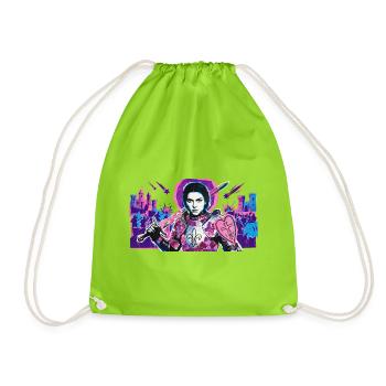 Neonritter mit Herzschild - Turnbeutel - Neongrün - Vorne