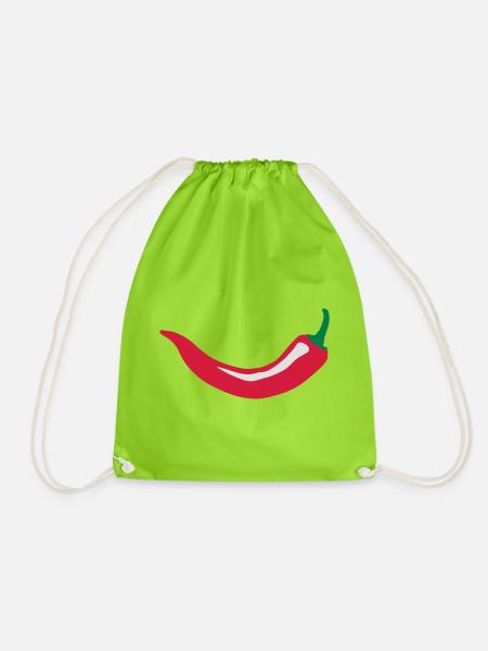 lächelnd Chili - Turnbeutel - Neongrün