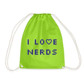 J’adore les nerds - Sac de sport léger - vert néon - Devant