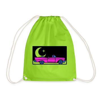 Graphisme décapotable rétro des années 80 - Sac de sport léger - vert néon - Devant