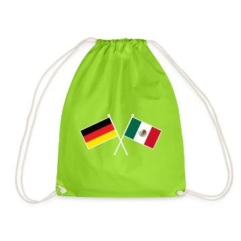 Germany x Mexico Crossed Friendship Flags - Turnbeutel - Neongrün - Vorne