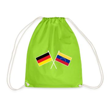 Germany and Venezuela Friendship Flags - Turnbeutel - Neongrün - Vorne