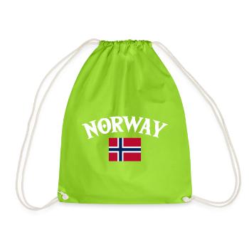 Norway Vacation Norge Fjords Travel Scandinavian - Drawstring Bag - neon green - Front