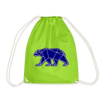 Eisbär Polar Bär Polygon Symbol - Turnbeutel - Neongrün - Vorne