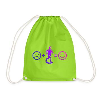 Characterful running design - Drawstring Bag - neon green - Front