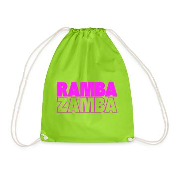 Ramba Zamba Neon Typography - Drawstring Bag - neon green - Front