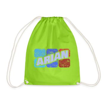 Geschenk für Arian - Turnbeutel - Neongrün - Vorne