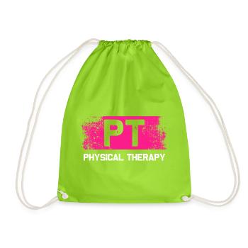 Thysical therapy PT Physiotherapie Physiotherapeut - Turnbeutel - Neongrün - Vorne