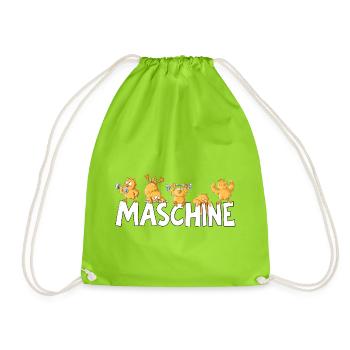 Maschine Küken Workout Fitness Kraftsport Humor - Turnbeutel - Neongrün - Vorne