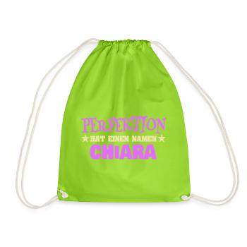 Women's name Ch - Drawstring Bag - neon green - Front