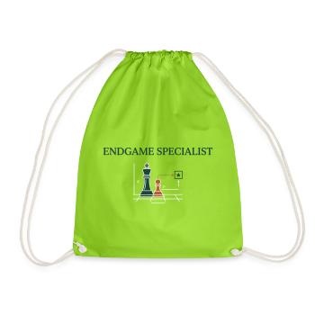 Chess Endgame Analysis and Advanced Strategy - Drawstring Bag - neon green - Front
