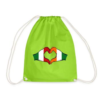 Mains du drapeau de la Côte d’Ivoire de l’Italie - Sac de sport léger - vert néon - Devant